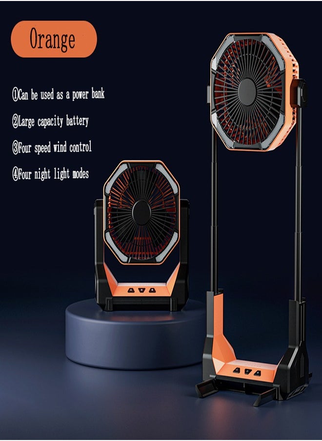 Aramu Folding retractable charging fan, 8000mah battery life of up to 12 hours, short charging time, suitable for camping, family, fishing, hiking, barbecue, adjustable  - Image 3