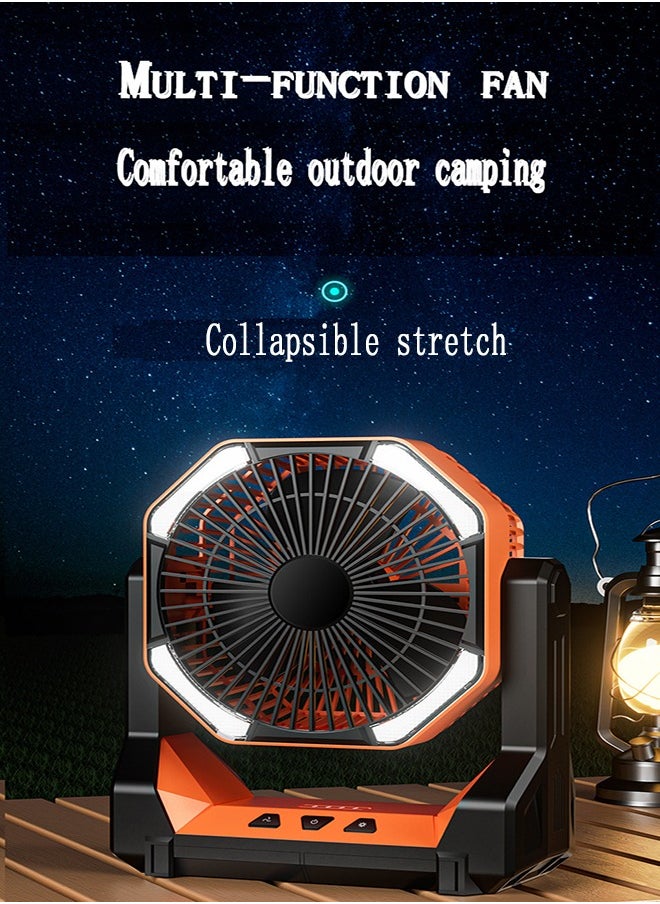 Aramu Folding retractable charging fan, 8000mah battery life of up to 12 hours, short charging time, suitable for camping, family, fishing, hiking, barbecue, adjustable  - Image 4