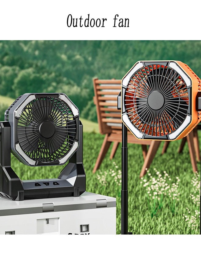 Aramu Folding retractable charging fan, 8000mah battery life of up to 12 hours, short charging time, suitable for camping, family, fishing, hiking, barbecue, adjustable  - Image 5