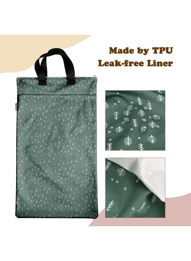 Mama Koala Reusable Hanging Wet Dry Bags for Baby Items, Cloth Diapers, Swimsuits, Travel, Gym Clothes, Beach, Pump Parts, Toiletries, Two Zippered Pockets, 2 Pack (W005L) - Image 2