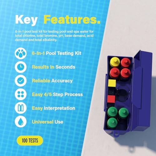 Lupo Global Lupo 6-in-1 Pool Test Kit | Pool Testing Kit for Residential Swimming Pools & Spas for Testing Total Chlorine, Total Bromine, pH, Base Demand, Acid Demand & Total Alkalinity Quick & Accurate Testing - Image 2