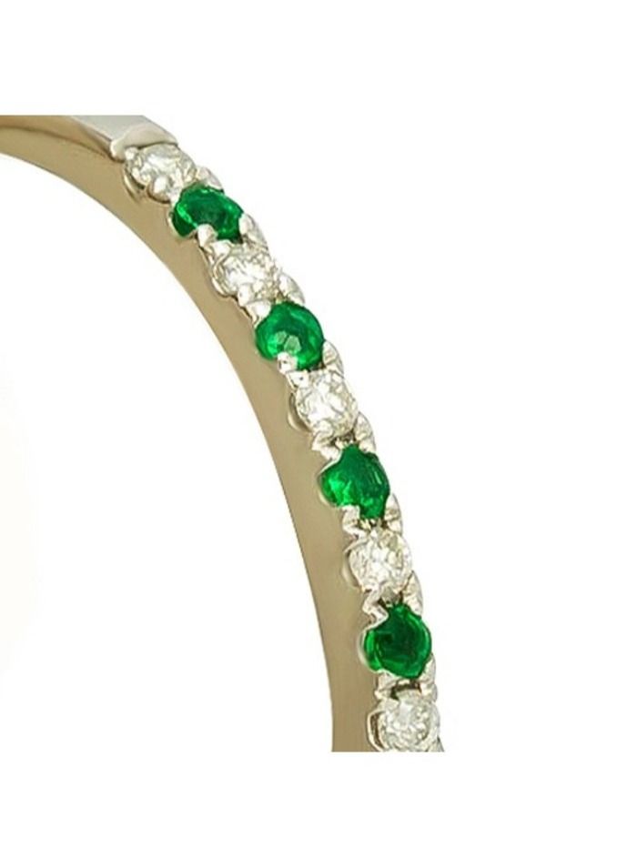 Capri Gold Capri Gold Emerald Diamond Pave Ring in 18K Yellow Gold, 8 US  - Image 3