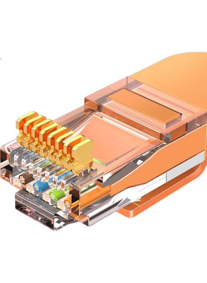 Choseal Cat6 Gigabit High Speed Ethernet Cable Engineering Computer Monitoring 8-core Twisted Pair Household Finished Jumper 25m Orange Qs5062c - Image 3