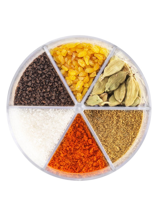 AL SANIDI - Divided Plastic Spices Storage, Tea, coffee and sugar storage for trips, Transparent , big - Image 1