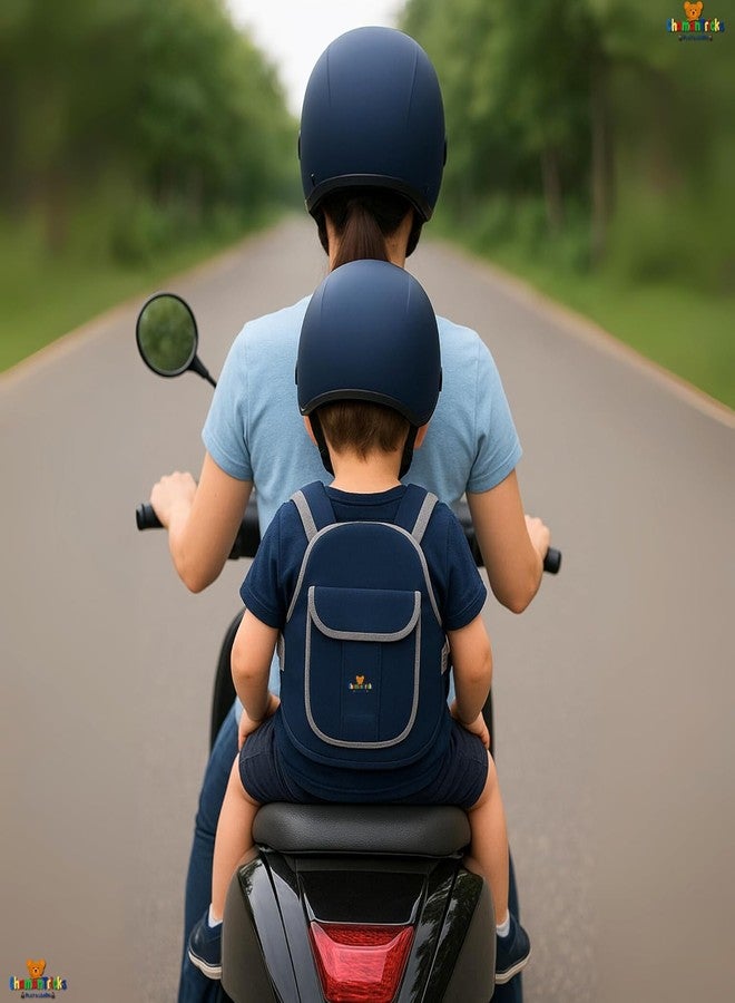 Chamantricks Baby Safety Belt for 2 Wheeler | Adjustable Two Wheeler/Motorcycle Safety Harness Strap Belt for Children for 2 to 6 Year (Navy Blue) - Image 2