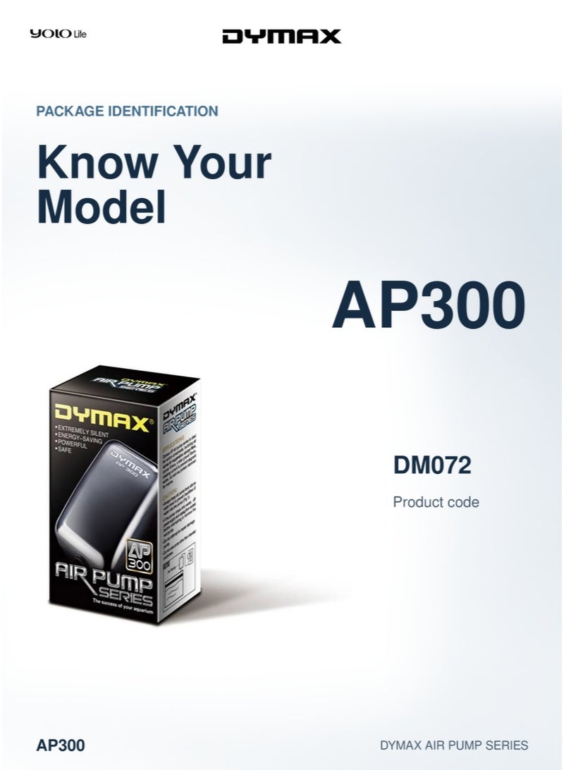 Dymax AP 300 Air Pump, Silent Aquarium Oxygen Aerator, Powerful Freshwater Air Pump, Reliable Marine Aerator for Freshwater, Marine, Aquarium Tanks - Image 4