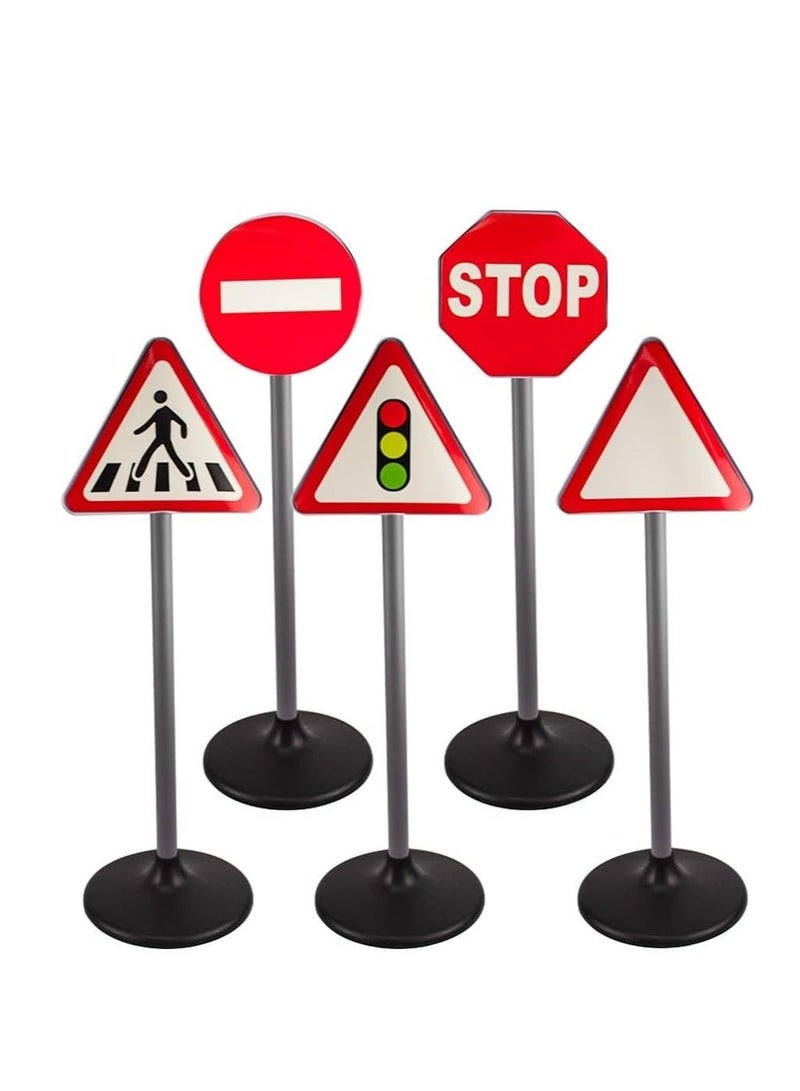 UKR 70 cm Traffic Signs Set – 5-Piece Pretend Play Road Signs for Kids | Educational Learning Toys for Boys | Ideal for Car Playsets & Traffic Activities - Image 1