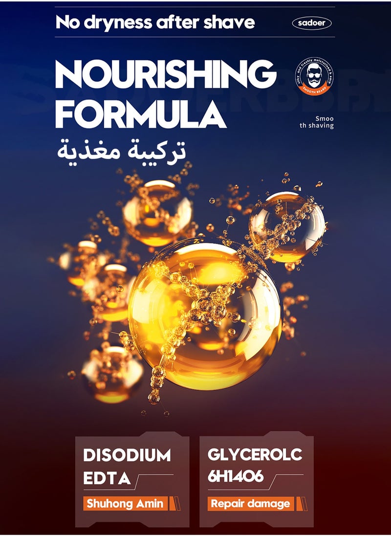 سادور جل حلاقة مرطب - جل حلاقة مستقيم - غير مهيج - منعش ويرطب - جل حلاقة لطيف لتنعيم اللحية للرجال - جل حلاقة للرجال يهدئ البشرة ويرطب شعر الوجه  - Image 4