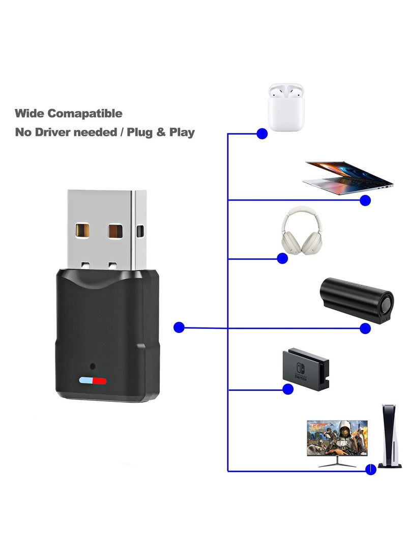CMGTYYD Bluetooth Audio Adapter for PS5 Bluetooth Dongle 5.0 Adapter Compatible with Airpods, Headset, Speaker - for PS5/PS4/Windows 10/8/7/XP USB Bluetooth 5.0 Dongle  - Image 2