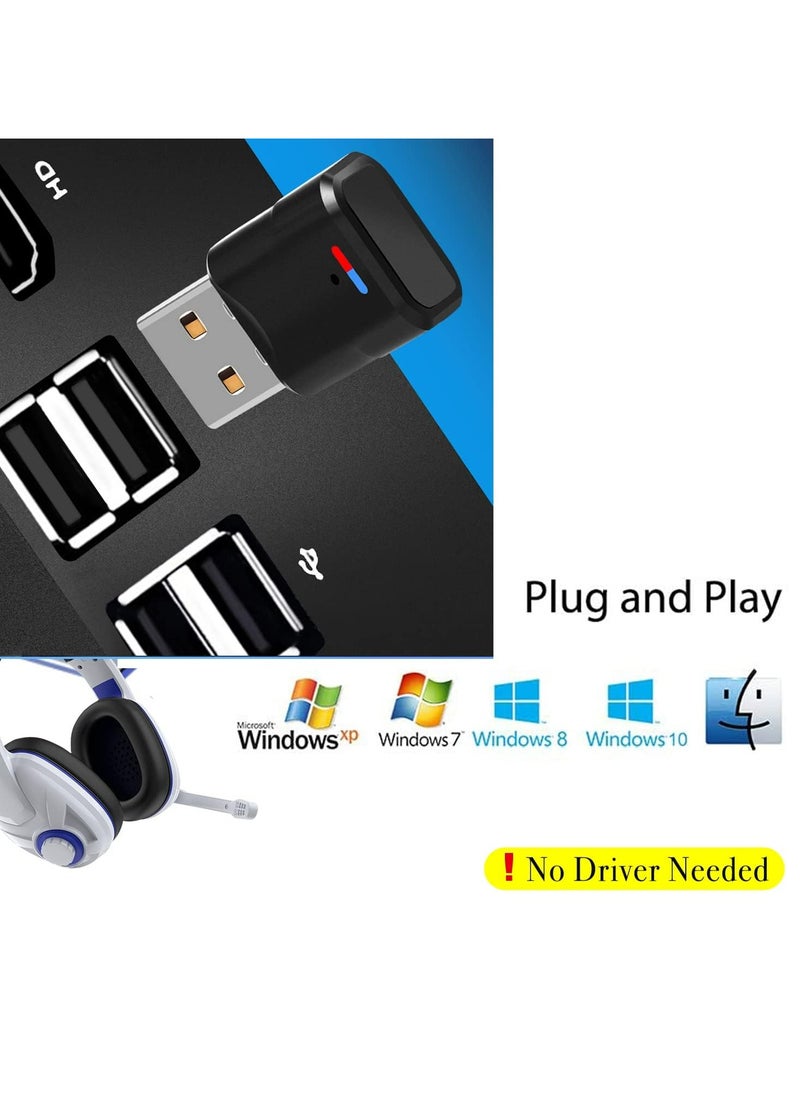 CMGTYYD Bluetooth Audio Adapter for PS5 Bluetooth Dongle 5.0 Adapter Compatible with Airpods, Headset, Speaker - for PS5/PS4/Windows 10/8/7/XP USB Bluetooth 5.0 Dongle  - Image 4