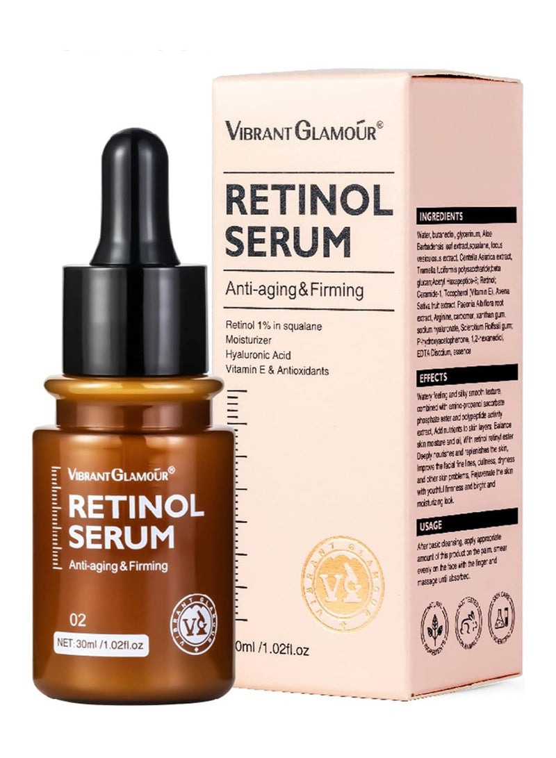 Vibrant Glamour سيروم ريتينول FDA من فيبرانت غلمر للوجه سيروم ريتينول أصلي سيروم ريتينول مضاد للشيخوخة سيروم ريتينول لتفتيح البشرة سيروم ريتينول لمكافحة الشيخوخة مرطب للوجه مرطب لتفتيح البشرة للعناية بالبشرة 30 مل - Image 1