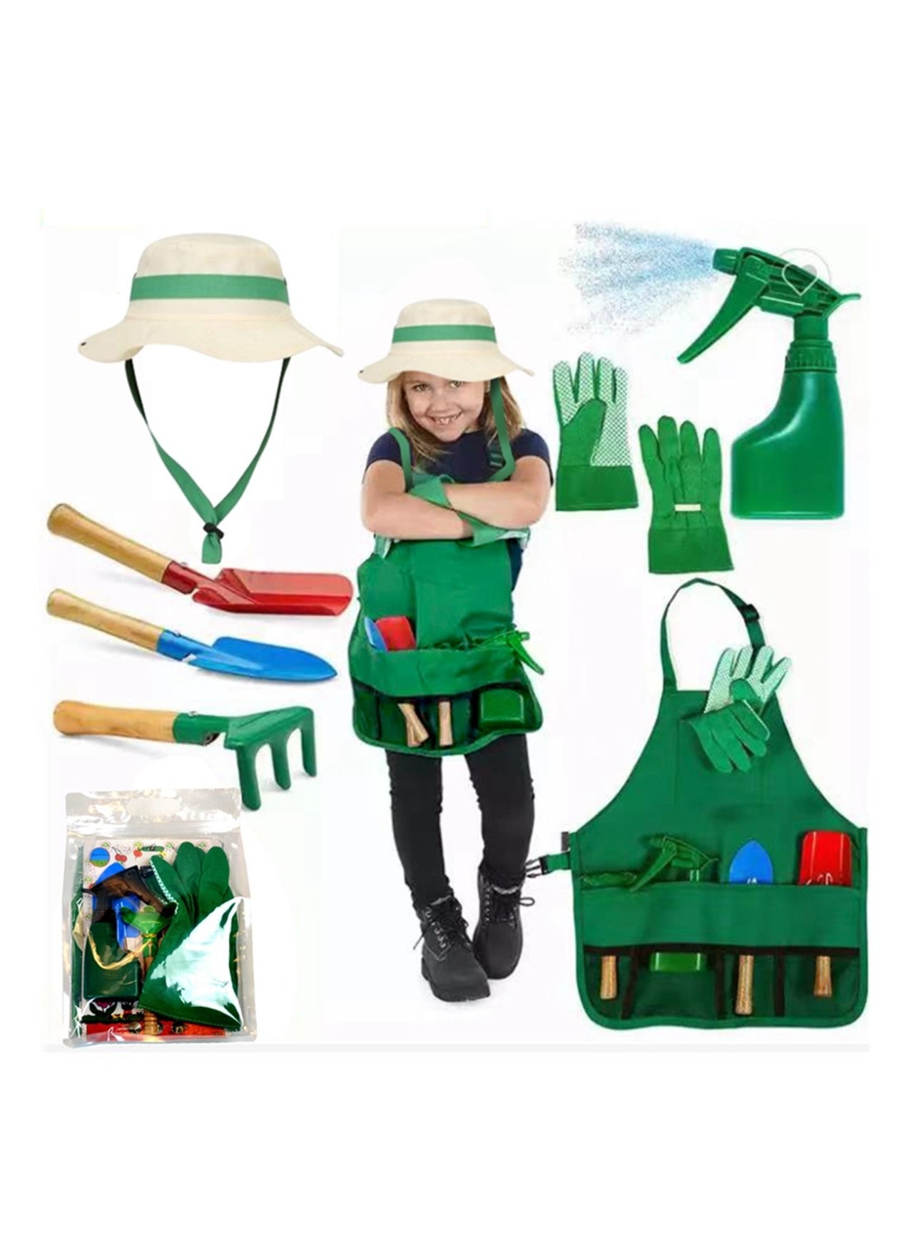 Necomi Child Gardening Dress Up Game Costume Set for Boys and Girls 