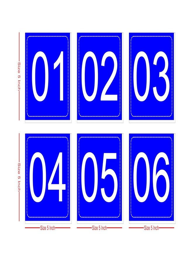 Good Print Zone : Signage For, Office Room Number 1-6, Blue Color, Size 5"X5" Inch, 5mm Thick Waterproof Pack 6 Pcs - Image 2