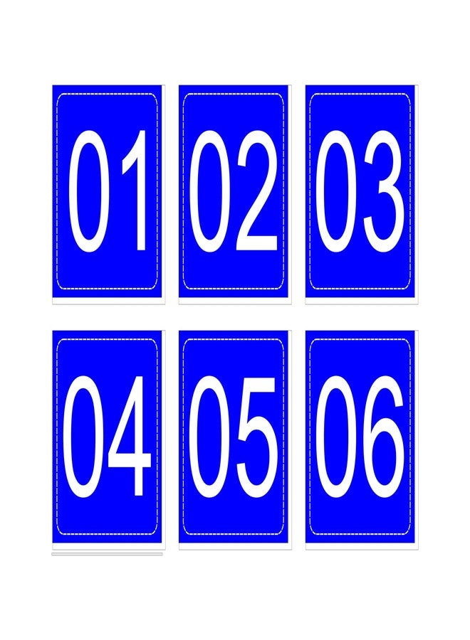 Good Print Zone : Signage For, Office Room Number 1-6, Blue Color, Size 5"X5" Inch, 5mm Thick Waterproof Pack 6 Pcs - Image 1