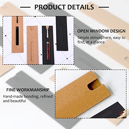 Yitexin 20Pcs Single Pen Sleeve Case Holder, Single Pen Pouch with Window for Display, Single Pen Protector Made of Paper, Pen Packaging Bag (Brown) - Image 3