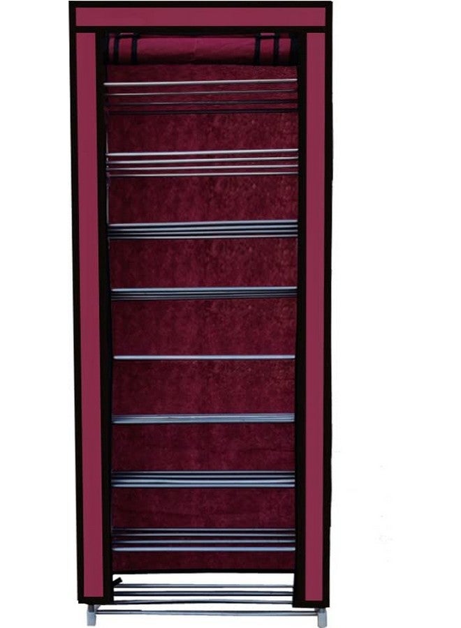 RAXON WORLD Multipurpose 9 Layer Shoe Rack Metal Pipe with Non-Woven 100GSM Fabric Cover Shoe Rack for Home, Office Cloth/Toy/Books Rack-Maroon, Cm - Image 3