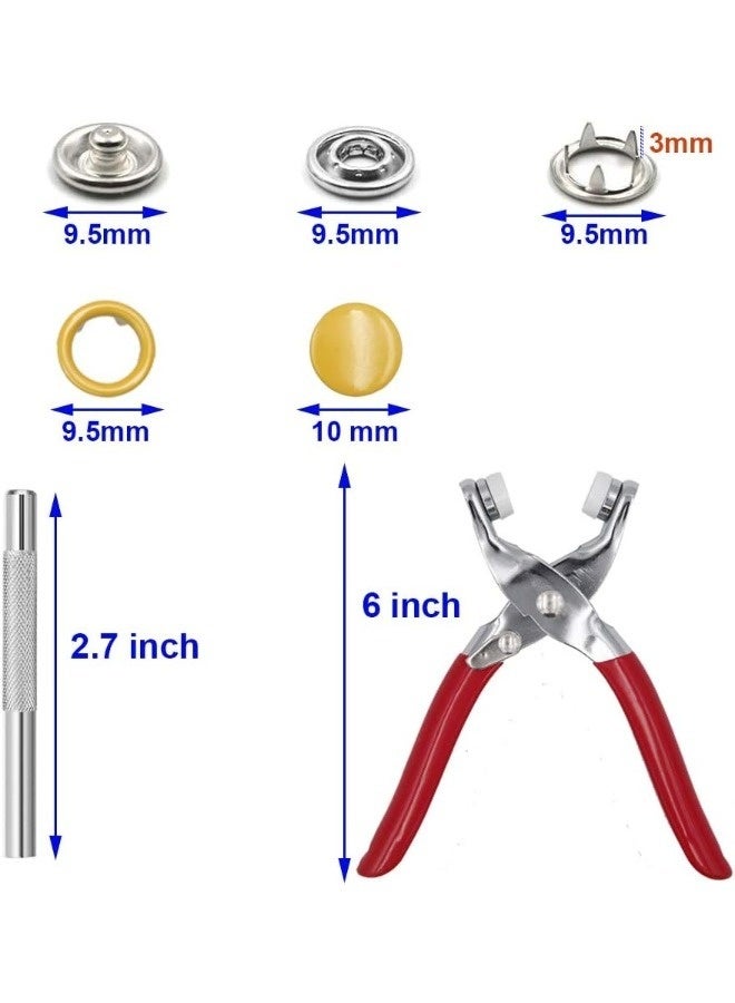 SenRan 404Pcs Snap Fasteners Tool Kit Hollow and Solid Metal Prong Snaps Buttons with Setting Tool for Clothing Crafting Sewing - Image 3