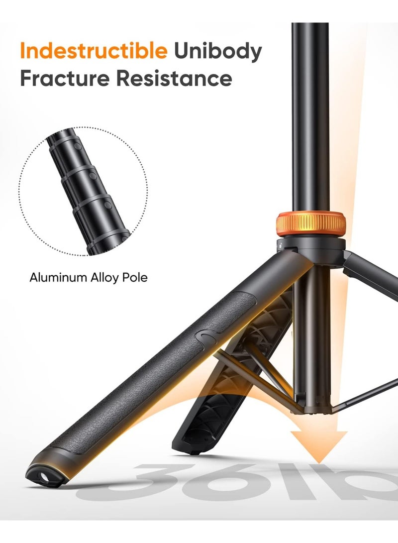 BUANIERT 1.58 M Phone Tripod, Tripod for iPhone & Selfie Stick Tripod with Remote, Extendable Phone Tripod Stand & Travel Tripod, Solidest Cell Phone Tripod Compatible with iPhone/Android - Image 2