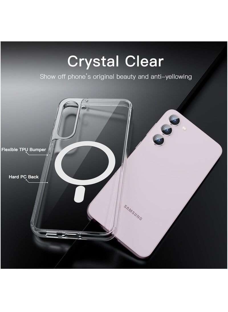 DUSALA Magnetic Case for Samsung Galaxy S23+ / S23 Plus 6.6-Inch, Compatible with MagSafe, Shockproof Protective Phone Cover, Non-Yellowing Hard Clear PC Back (Clear) - Image 3