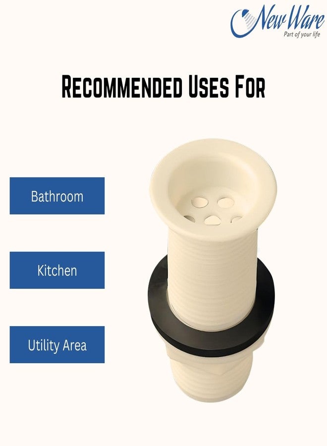 New Ware® PVC Waste Coupling Stopper with Plastic Fittings (Full Thread) for Wash Basin - Durable and Leak-Proof Sink Drain Stopper - Image 3