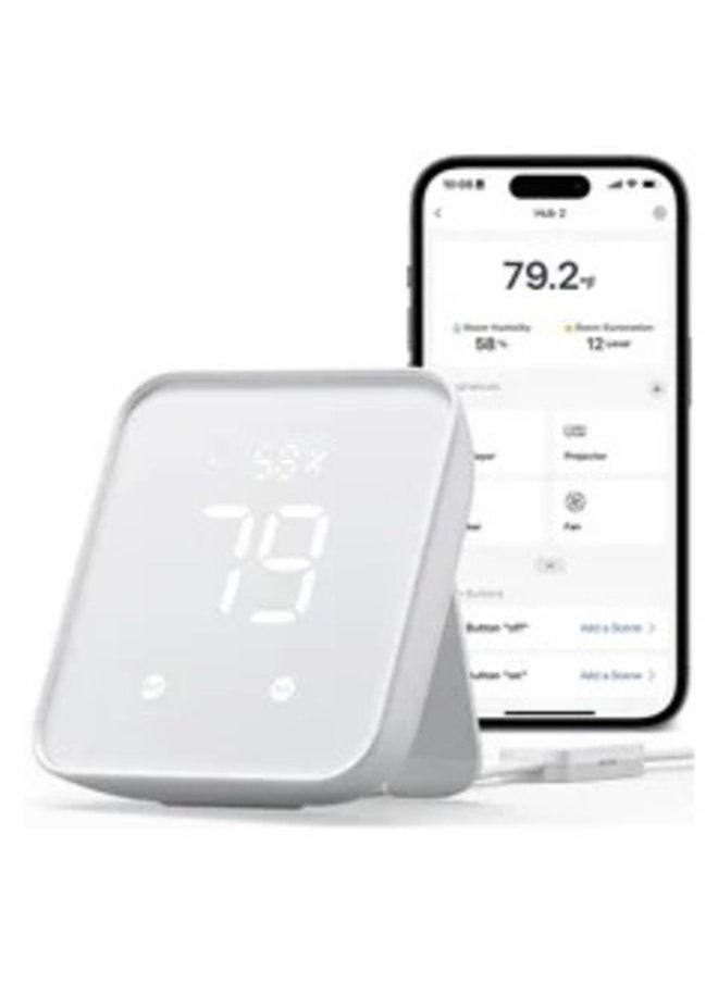 SwitchBot SwitchBot Hub 2 (2nd Gen), work as a WiFi Thermometer Hygrometer, IR Remote Control, Smart Remote and Light Sensor, Link SwitchBot to Wi-Fi (Support 2.4GHz), Compatible with Alexa&Google Assistant  - Image 1