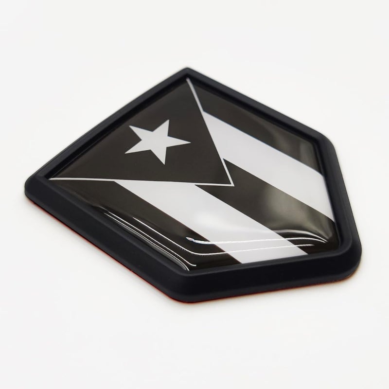 Overdecor Black Puerto Rico Flag Decal Stickers Car Emblem Puerto Rican Car Accessories Decorations Shield Flag Sticker Decals for Cars Truck Vehicles 2 Pack - Image 3