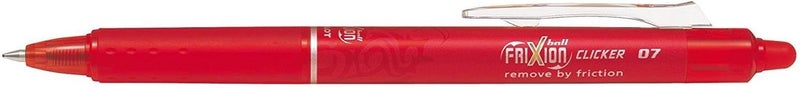 Pilot Frixion Clicker Roller Ball Pen, 0.7 mm Tip Size, Red - Image 1