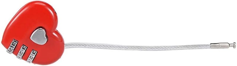 3 Digit Combination Padlock Zinc Alloy 3mm Wire Shackle Red - Image 3