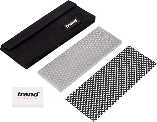 Trend Diamond Sharpening Stone Kit, 8 x 3 Inch Double Sided (300/1000 Grit) Bench Stone with Pouch, Cleaning Block & Non-Slip Mat, DWS/CP8/FC - Image 3