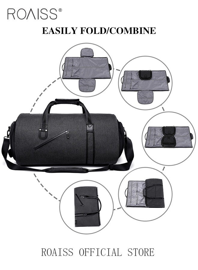 roaiss Large Capacity Outdoor Travel Bag Portable Suit Garment Storage Bag Foldable Business Luggage Bag with Multifunctional Organizer Suitable for Carrying and Storing Travel Essentials  - Image 2