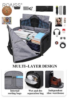 roaiss Large Capacity Outdoor Travel Bag Portable Suit Garment Storage Bag Foldable Business Luggage Bag with Multifunctional Organizer Suitable for Carrying and Storing Travel Essentials  - Image 4