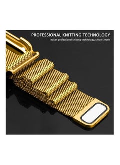 NIBEMINENT Milanese Loop Watchband With Frame For Apple Watch Series 4/5 40mm Gold  - Image 5