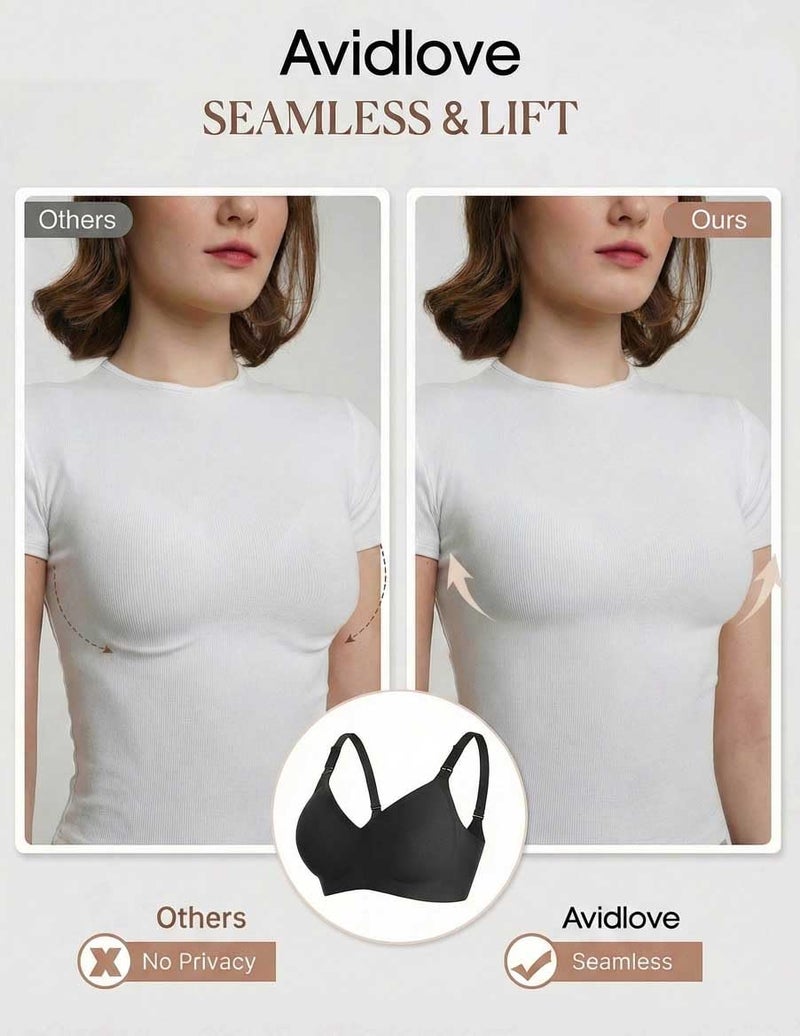 Avidlove Nursing Maternity Bras for Pregnancy Women Breastfeeding Supportive Seamless Sleep Bralette with Extra Extenders Black L - Image 5