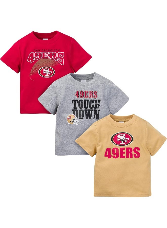 Gerber NFL baby-boys 3 Pack Short Sleeve Team Fan Tee Shirt  - Image 1