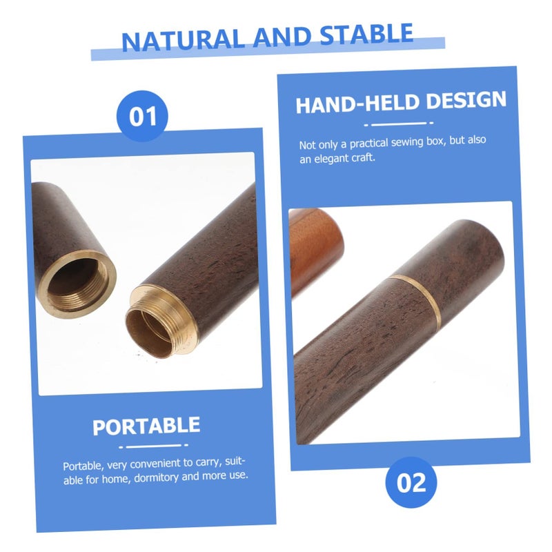 Portable Wooden Sewing Needle Box Travel Organizer Set 4 Pieces - Image 5