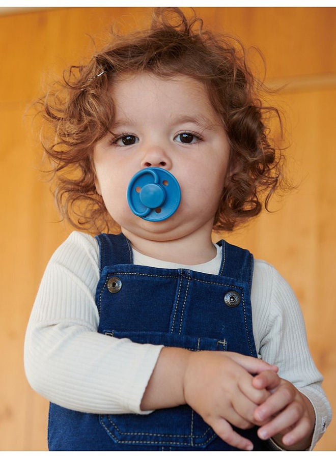 Mininor Pack Of 1 Baby Round Silicone Pacifier, 0 Months +, Blue Whale - Image 4