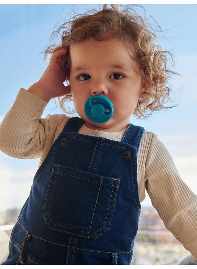 Mininor Pack Of 1 Baby Round Silicone Pacifier, 0 Months +, Blue Whale - Image 3