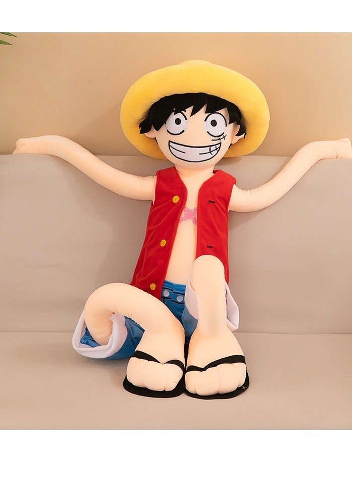 general ONE PIECE Straw Hat King Luffy Plush Doll Toy Nautical King Children's Toy Sleeping Pillow Cushion for Friends (85cm)  - Image 2