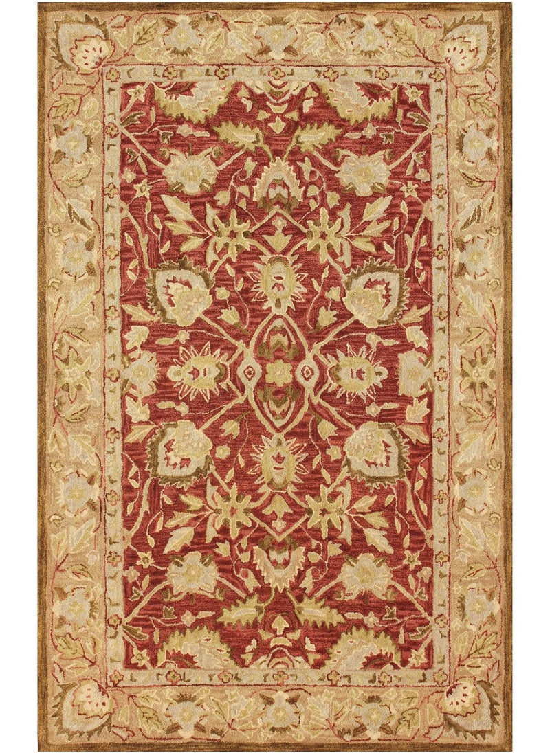 AURUM HOME - AH020A Hand Tufted Traditional Area Rug Indoor Living Dining Bedroom Room and Gallery Area Rugs Cut Pile Wool, Rectangle - Image 1