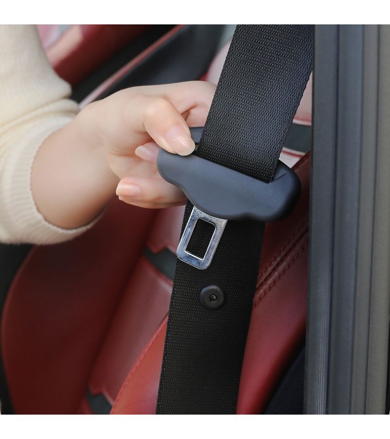2pcs Car Seat Belt Protectors Black Silent Anti Vibration Scratch Resistant Buckle Covers Universal Fit Car Interior Decoration - Image 1