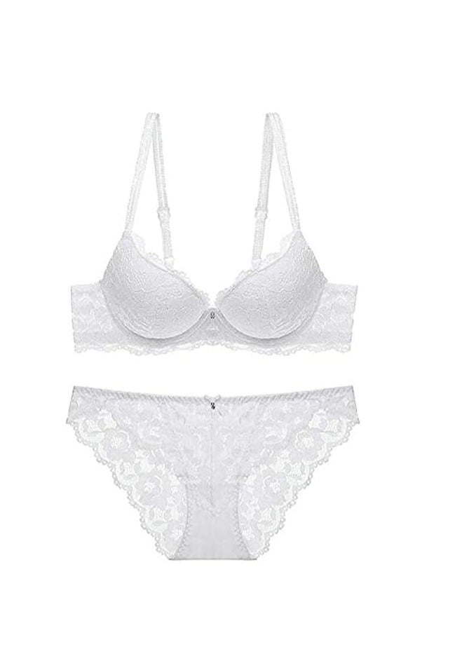 Accessorize Kingdom Accessorize Kingdom Women's Bra Panty Set Lace Push Up Non-Wired Solid Lingerie Set Bikini Set for Women Lingerie Set for Women & Girls  - Image 2