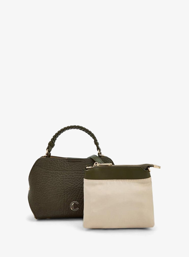 Le Confort Textured Crossbody Bag With Braided Top Handle - Image 5