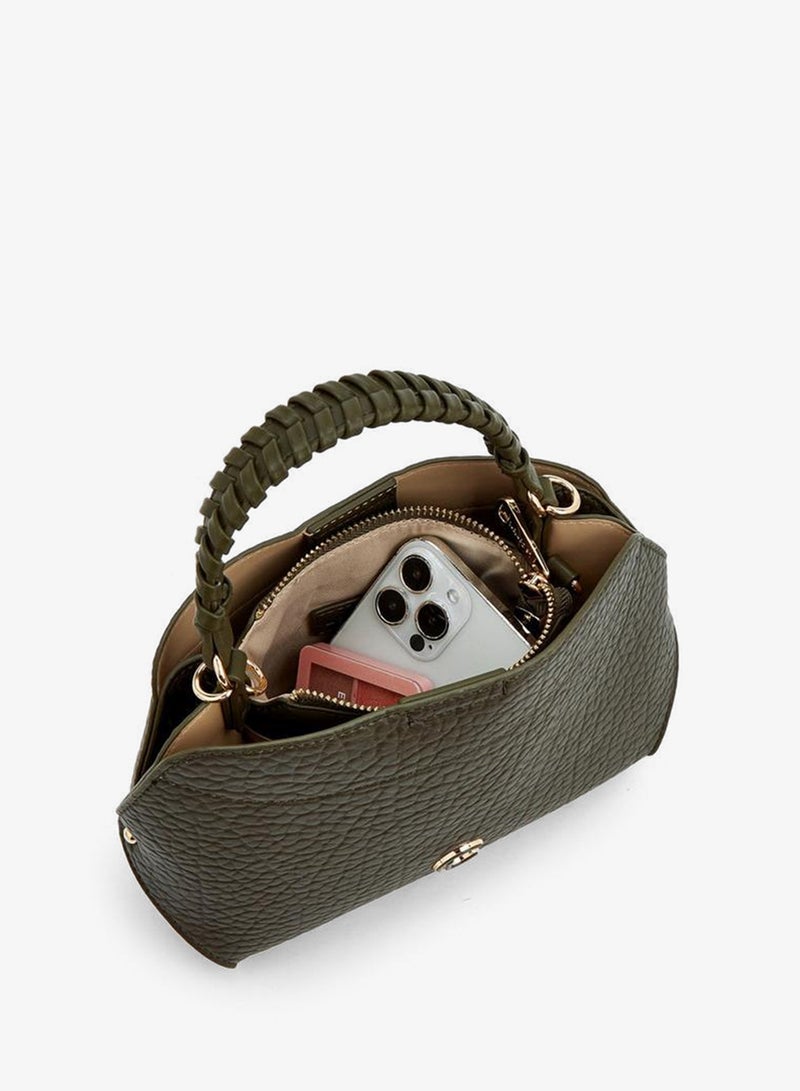 Le Confort Textured Crossbody Bag With Braided Top Handle - Image 3