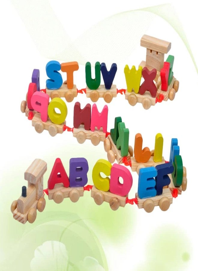 AUTHFORT New 26 Letters English Wooden Alphabet Train Alphabet Scrabble Letters Kids Baby Learning Early Education Puzzle Wooden Train Toy, ?26 Pcs - Image 2