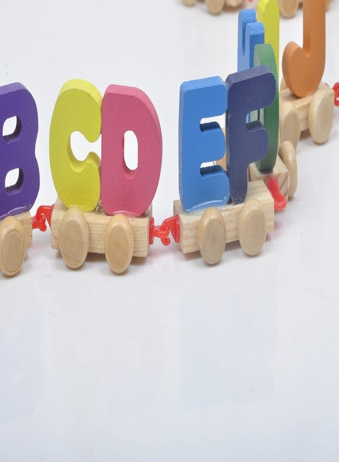 AUTHFORT New 26 Letters English Wooden Alphabet Train Alphabet Scrabble Letters Kids Baby Learning Early Education Puzzle Wooden Train Toy, ?26 Pcs - Image 4