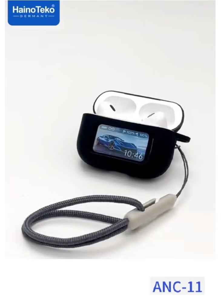 Haino Teko Haino Teko ANC-11 Bluetooth Earphones with Real Active Noise Cancellation, Digital Display, Deep Bass, Clear Microphone, Touch Controls, App Support, and Long Battery Life for Android & iOS - Image 4