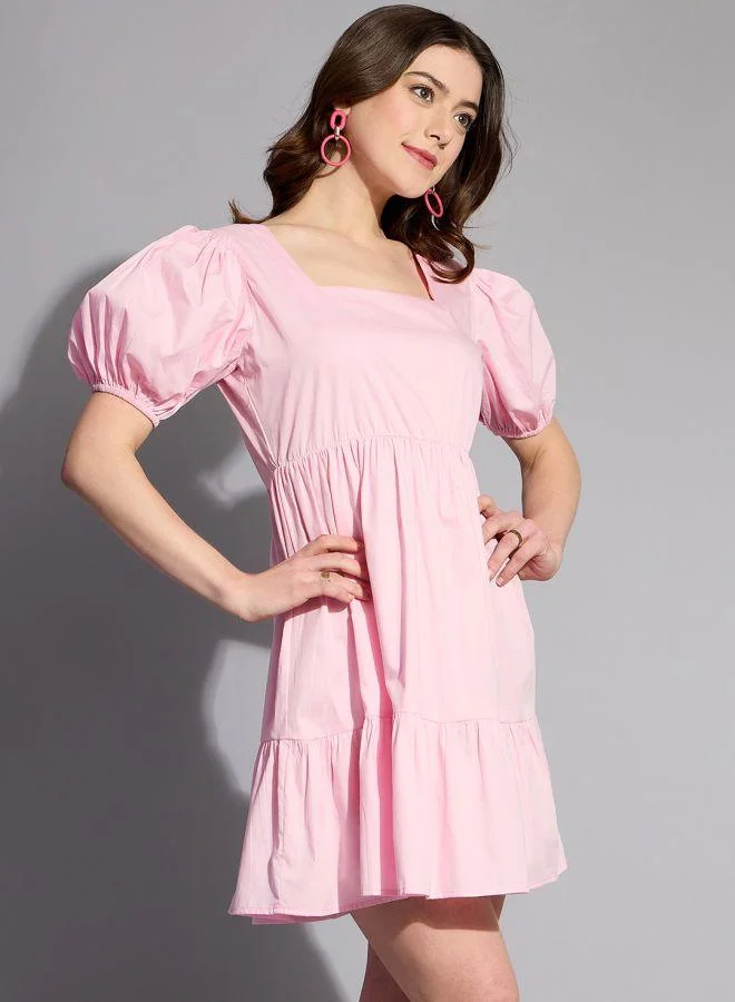 Freehand  Women Regular Fit Casual Solid Babydoll Dress for Women | Best Price UAE
