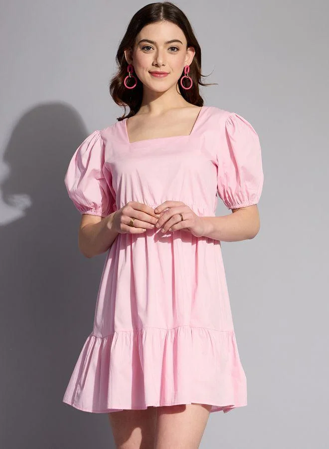 Freehand  Women Regular Fit Casual Solid Babydoll Dress for Women | Best Price UAE