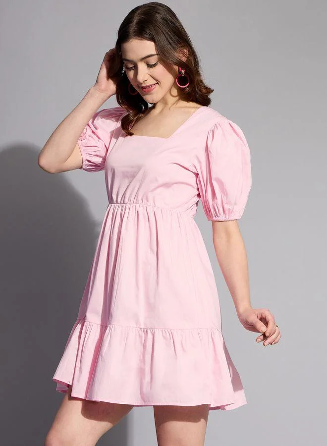 Freehand  Women Regular Fit Casual Solid Babydoll Dress for Women | Best Price UAE