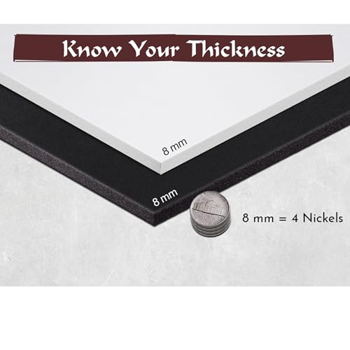 The Foamory Shape Retention EVA Cosplay Foam 8mm (1mm-10mm) 14x39 inch Black or White High Density EVA Foam Sheets. Premium 85 kg/m3 Heat Shape Material for DIY Convention or Halloween Costumes by The Foamory - Image 3